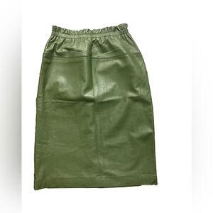 3.1 Phillip Lim Olive LambLeather Pencil Skirt